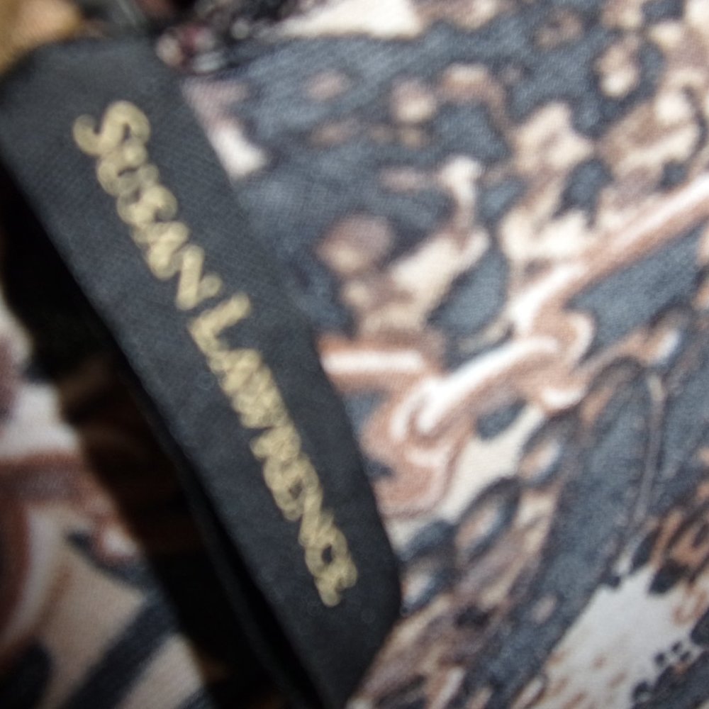 Susan Lawrence  Drape Front Blouse Top Jungle Print Leopard Size M - Picture 5 of 5